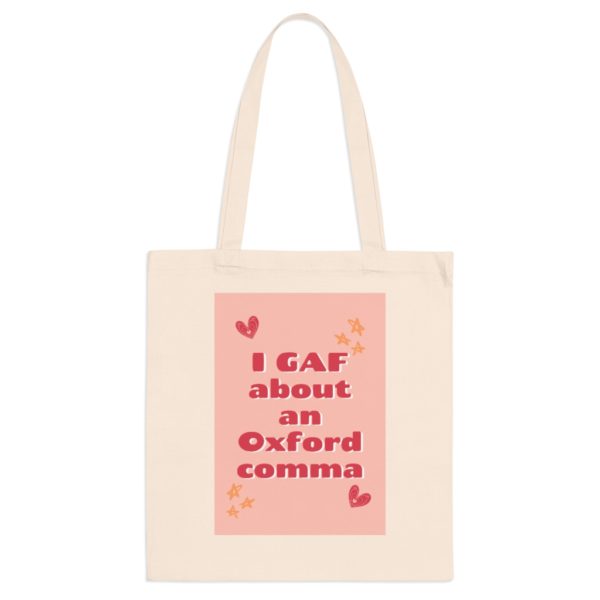 Oxford comma tote bag